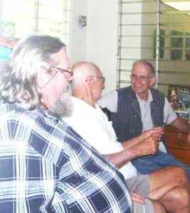 artists Graeme Buckley, Vincent Bray and Alan Valentine at Gallery 48